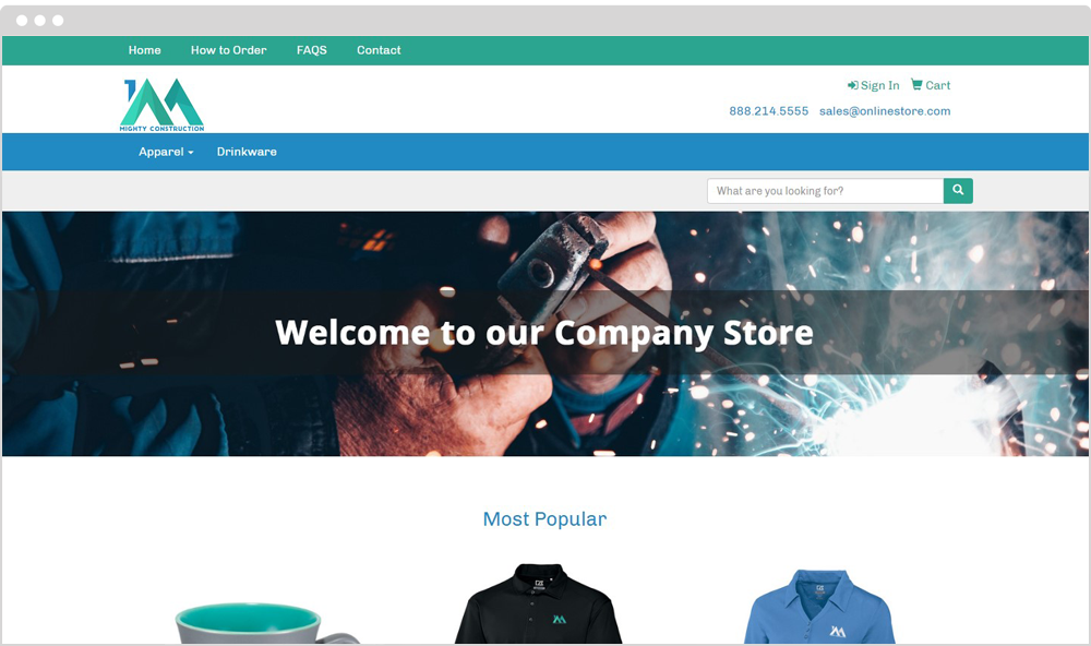 Construction Company Store Example