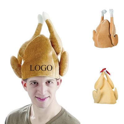 Festive Velour Composite Sponge Thanksgiving Turkey Chef Hat