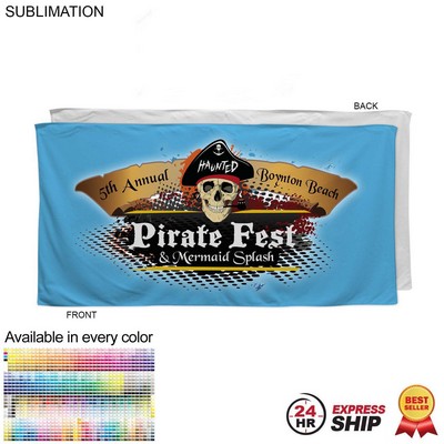 24 Hr Express Ship - Absorbent Microfiber Dri-Lite Terry Beach, Shower Towel, Sublimated (30"x60")