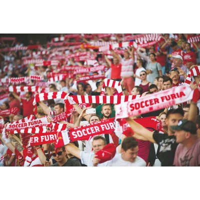 USA Made Sports Event Cheer Gear Scarf / Fabric Banner 8.5" x 52" 100% Cotton Custom Rotary PMS Dyed