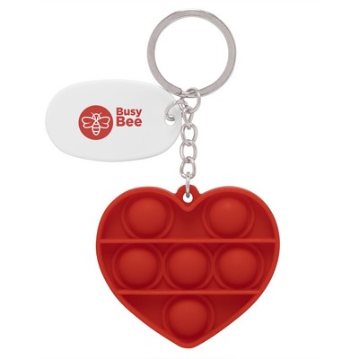 Push Pop Bubble Heart Fidget Sensory Keychain